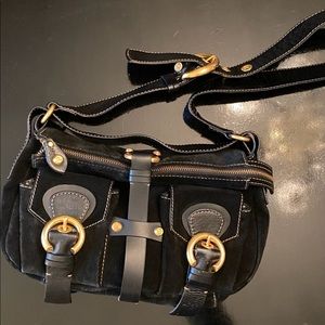 Francesco Biasia Black Suede Handbag